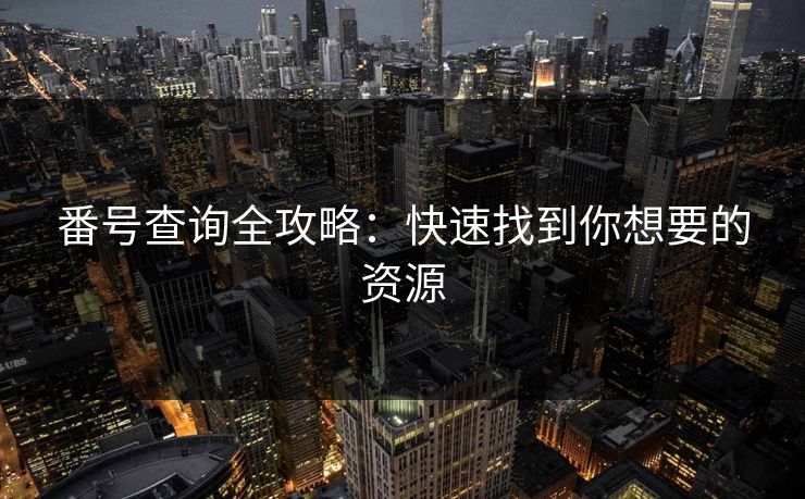 番号查询全攻略:快速找到你想要的资源 第1张 番号查询全攻略:快速找到你想要的资源 第1张
